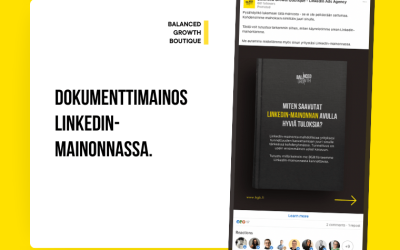Dokumenttimainos LinkedIn-mainonnassa